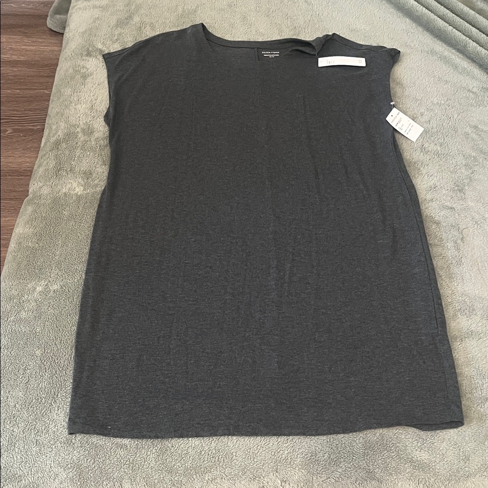NWT Eileen Fisher Dark Gray Tencel Sleeveless Dress